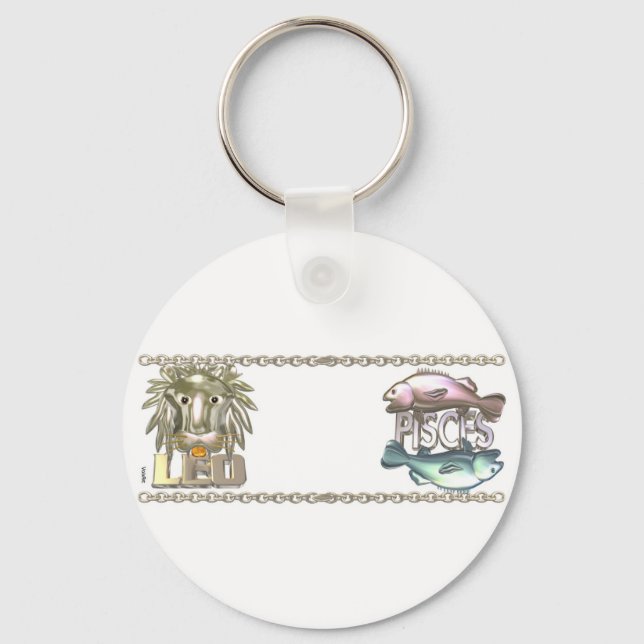 Valxart Leo Pisces zodiac Freundschaftsgeschenke Schlüsselanhänger (Vorderseite)