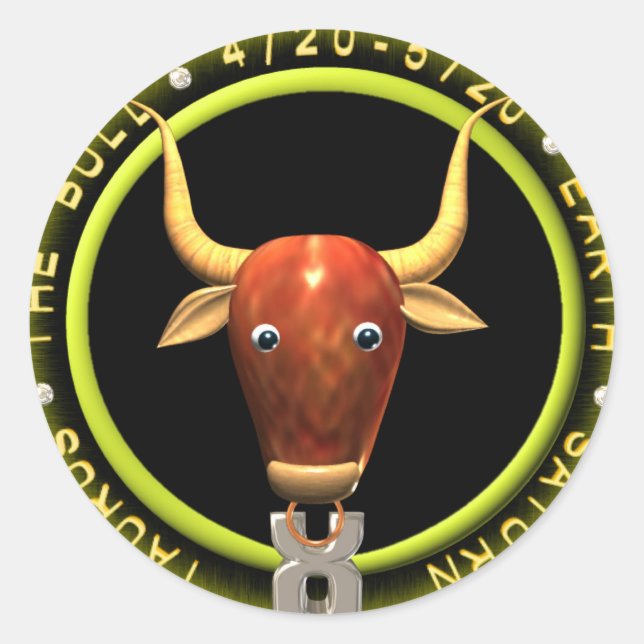 Valxart Taurus zodiac Logo Runder Aufkleber (Vorderseite)