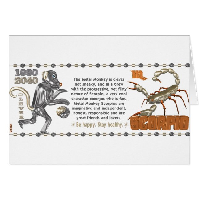 ValxArt Tierkreis-Skorpions-Metallaffe 1980 1920 (Vorderseite (Horizontal))