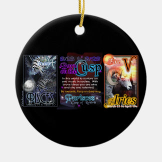 Valxart Tierkreis-Spitzen-Fisch-Widder Keramik Ornament