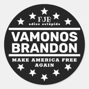 Vamonos Brandon II Black Classic Round Sticker