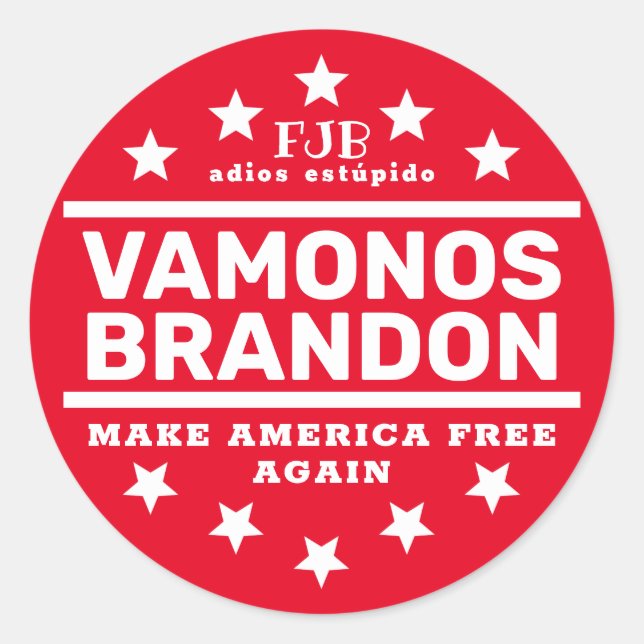 Vamonos Brandon II Red Classic Round Sticker (Vorderseite)