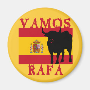 Vamos Rafa mit der Flagge Spaniens Magnet