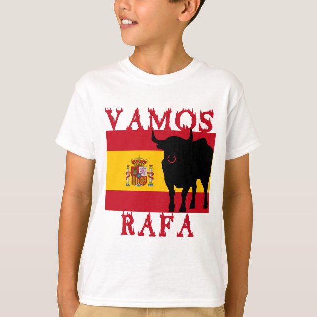 Vamos Rafa mit der Flagge Spaniens T-Shirt (Vorderseite)