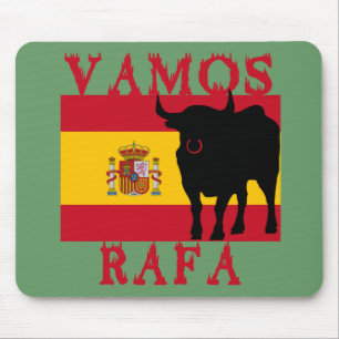Vamos Rafa mit Flagge von Spanien Mousepad