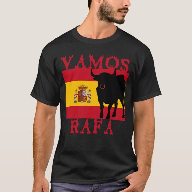 Vamos Rafa mit Flagge von Spanien T-Shirt (Vorderseite)