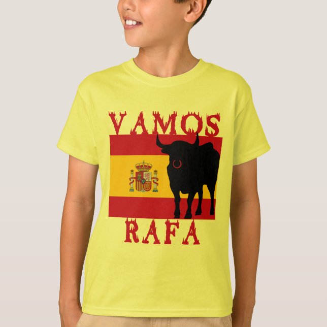 Vamos Rafa mit Flagge von Spanien T-Shirt (Vorderseite)