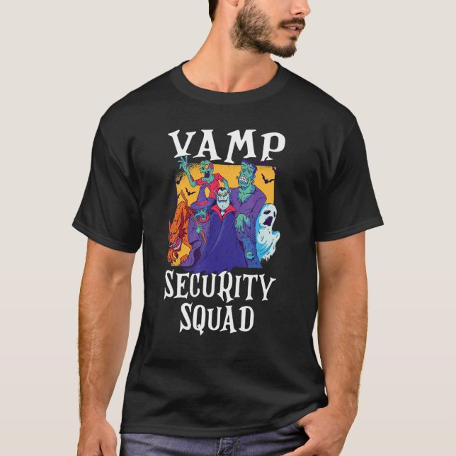 Vamp Security Squad Easy Halloween-Kostüm T-Shirt (Vorderseite)