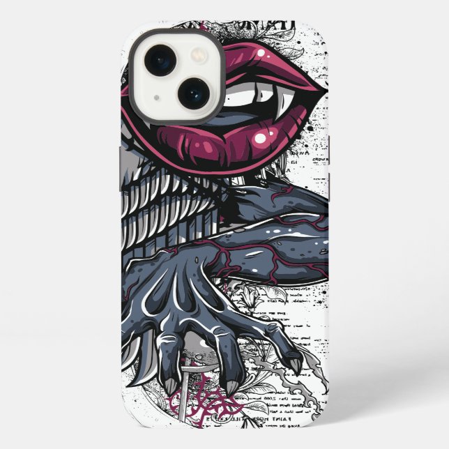 Vampir-Abstrakte Kunst iPhone Hülle (Rückseite)