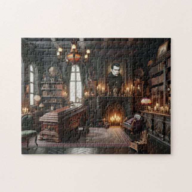 Vampir-Bibliothek Gothic-Hausdekoration Puzzle (Horizontal)