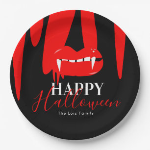 Vampir-Blut-Lippen Halloween-Geburtstagsfeier Pappteller