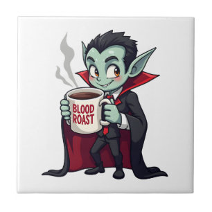 Vampir Coffee Liebhaber � Spuk-Latte-Shirt Fliese