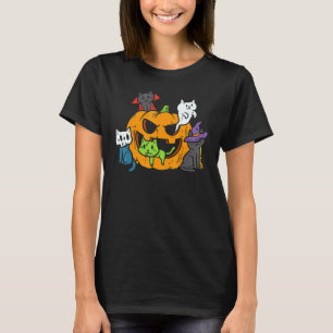 Vampir Geist Zombie Hexenkatzen in Kürbis Süß Ha T-Shirt