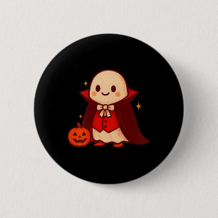 Vampir-Geister-Shirt Süßer Dracula Halloween-Kürbi Button