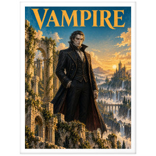 Vampir, Gothic Fantasy Monster Postkarte