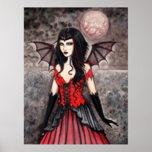 Vampir-Gothic-Fee-Kunstposter-Druck Poster
