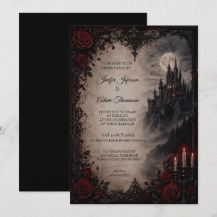 Vampir-Gotik-Halloween-Hochzeitseinladung Einladung
