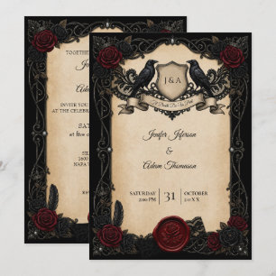 Vampir-Gotik-Halloween-Hochzeitseinladung Einladung