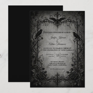 Vampir-Gotik-Halloween-Hochzeitseinladung Einladung