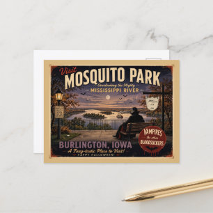Vampir im Mosquito Park in Burlinton Iowa Postkarte