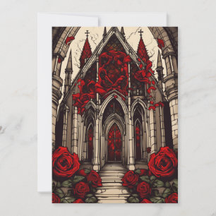 Vampir Kathedrale und Rose Gotische Hochzeit Einladung