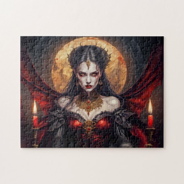 Vampir Königin unter leuchtendem Mond Puzzle (Horizontal)