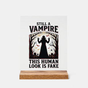 Vampir-Kostüm-Shirt Lustiges Halloween-Mensch-Verk Acrylschild