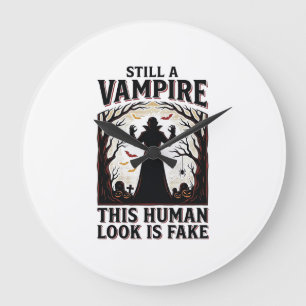 Vampir-Kostüm-Shirt Lustiges Halloween-Mensch-Verk Große Wanduhr