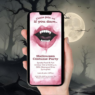 Vampir-Lächeln Halloween Einladung