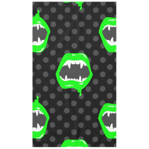 Vampir-Lippen-Monster-Reißzahn-Kreatur grün Tischdecke