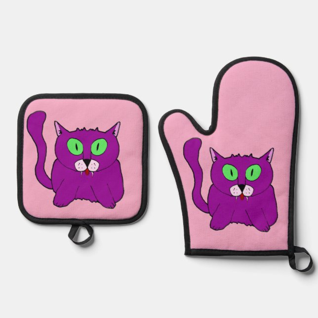 Vampir-Mew-Ofenhandschuh Ofenhandschuh & Topflappen-Set (Vorderseite)
