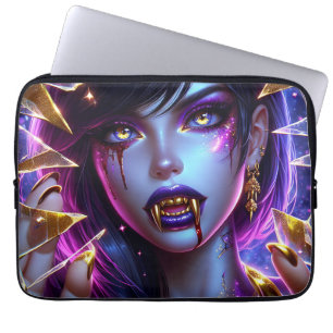 Vampir mit goldenen Fangzähnen Ai Kunst Laptopschutzhülle