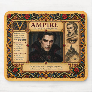 Vampir, mittelalterliche Bestiarien-Kunst Mousepad