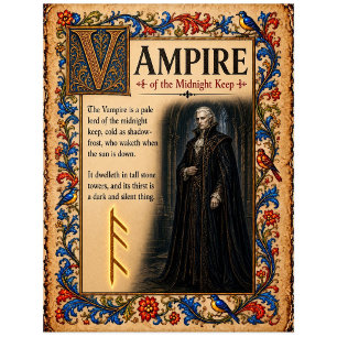 Vampir, mittelalterliche Bestiarien-Kunst Postkarte