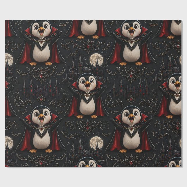 Vampir-Pinguin-Geschenkpapier Geburtstage Weihnach Geschenkpapier (Flach)