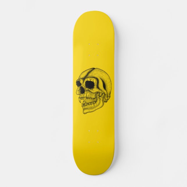 Vampir - Schädel Bleistift Zeichnung Skateboard (Vorderseite)