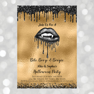 Vampir Schwarze Glitter Lippen Erwachsene Hallowee Einladung