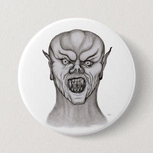 Vampir Schwarzweiß-Design Button