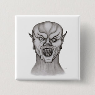 Vampir Schwarzweiß-Design Button