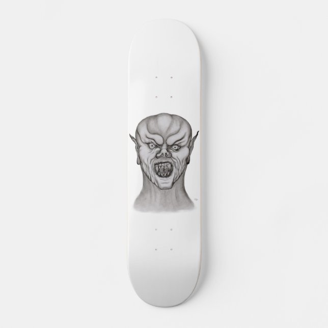 Vampir Schwarzweiß-Design Skateboard (Vorderseite)