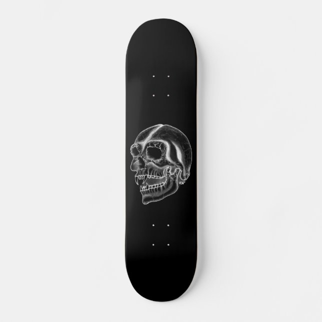 Vampir skull black and white design skateboard (Vorderseite)