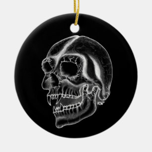 Vampir skull Schwarzweiß-Design Keramikornament
