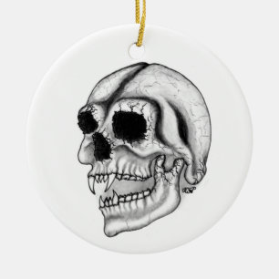 Vampir skull Schwarzweiß-Design Keramikornament