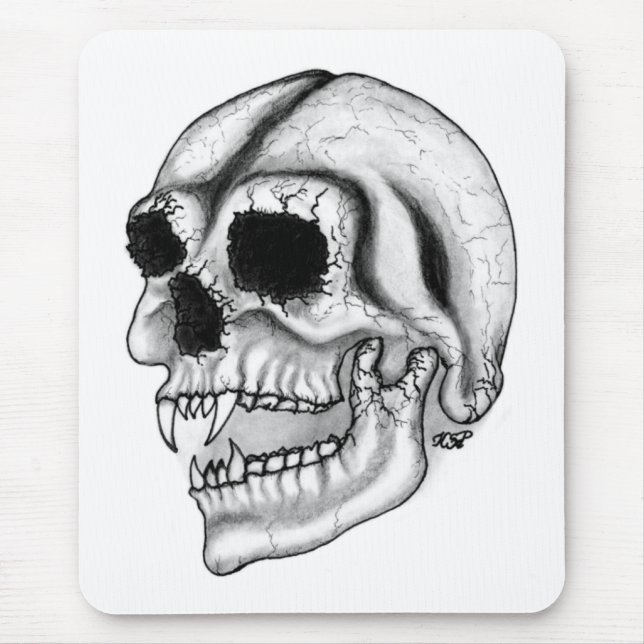 Vampir skull Schwarzweiß-Design Mousepad (Vorne)