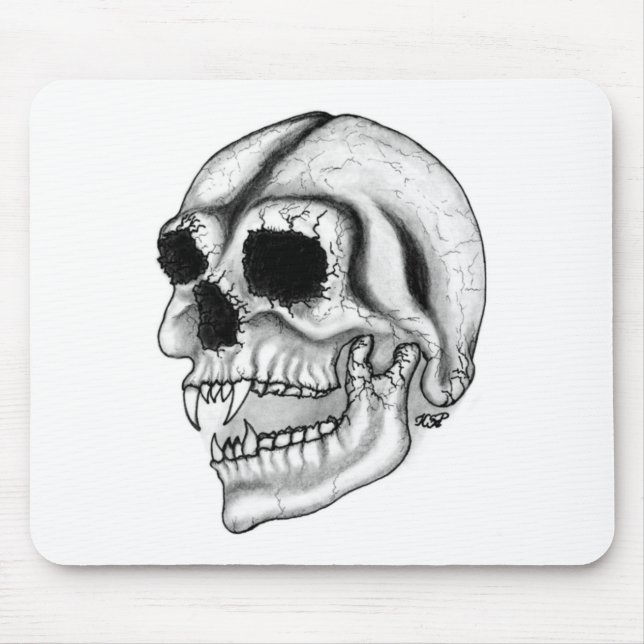 Vampir skull Schwarzweiß-Design Mousepad (Vorne)