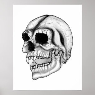 Vampir skull Schwarzweiß-Design Poster