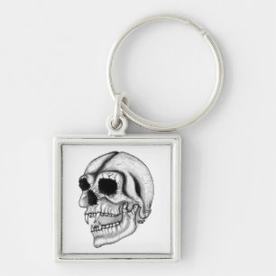 Vampir skull Schwarzweiß-Design Schlüsselanhänger