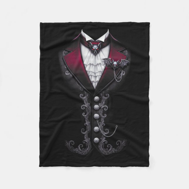 Vampir-Smoking lustiger Halloween-Kostüm Fleecedecke (Vorderseite)