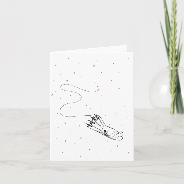 Vampir-Tintenfisch im Schnee Karte (Vorderseite)