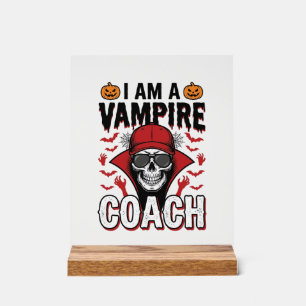 Vampir-Trainer Halloween-Totenkopf-Vintage-Shirt-D Acrylschild